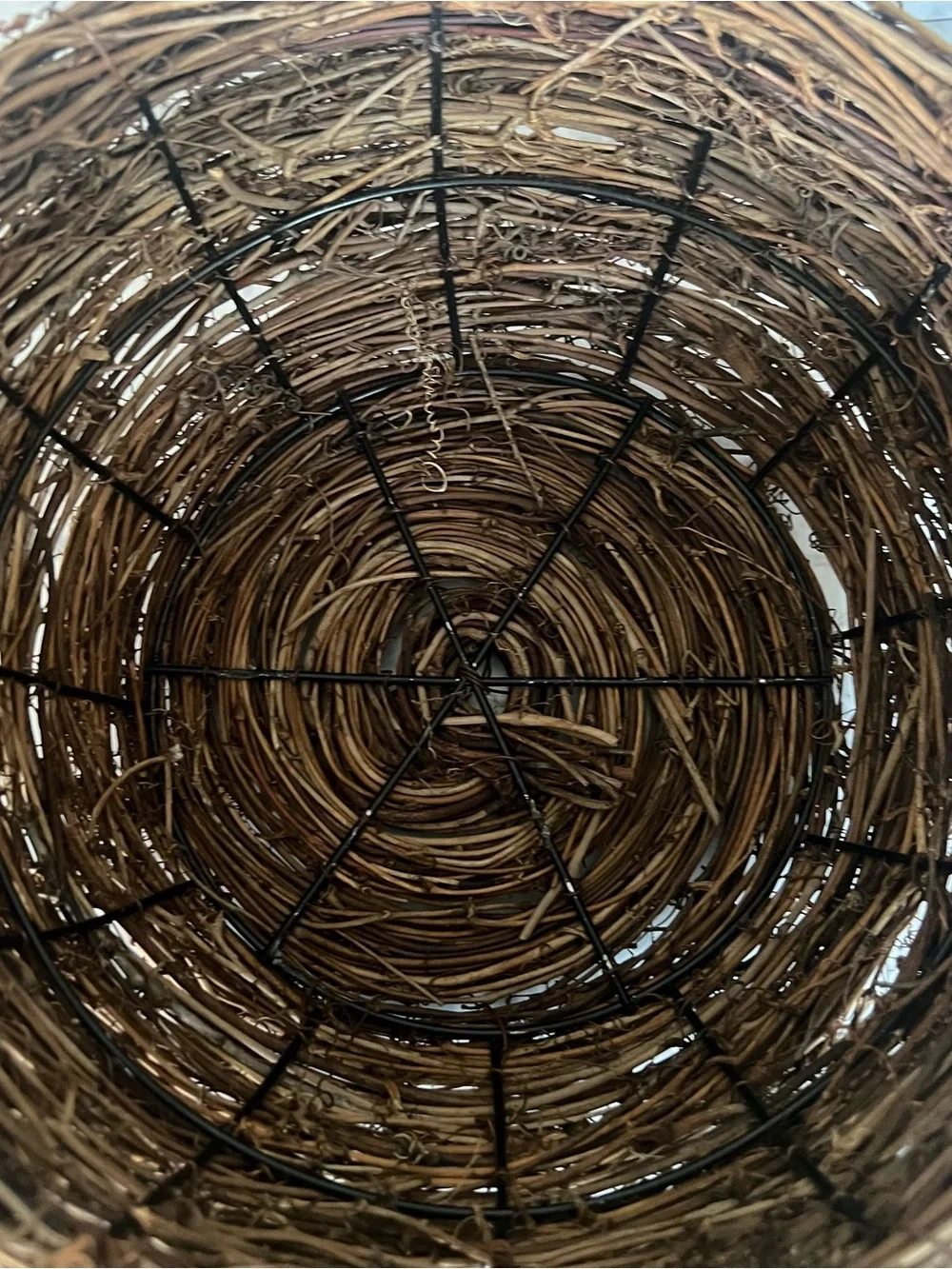Vintage Woven Vine Basket in Natural Brown